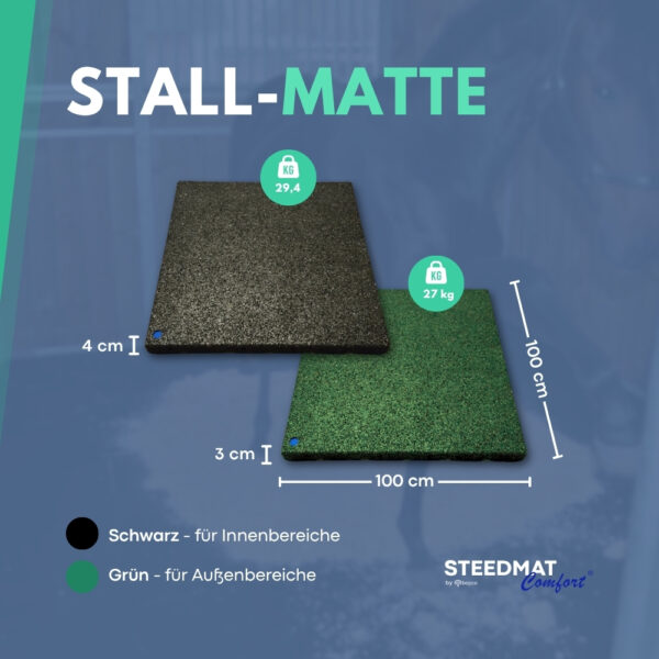 bepco Steedmat Comfort - 1m² Stallmatte aus Gummigranulat (wasserdurchlässig) – Bild 5