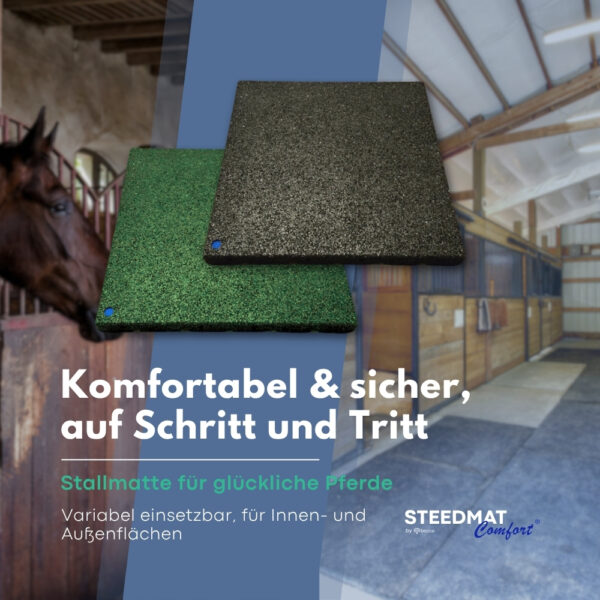 bepco Steedmat Comfort - 1m² Stallmatte aus Gummigranulat (wasserdurchlässig) – Bild 2